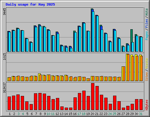 Daily usage for May 2025
