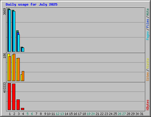 Daily usage for July 2025
