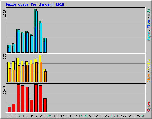 Daily usage for January 2026