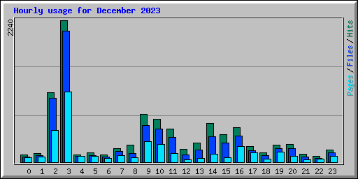 Hourly usage for December 2023