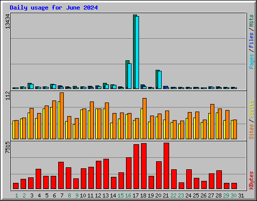 Daily usage for June 2024