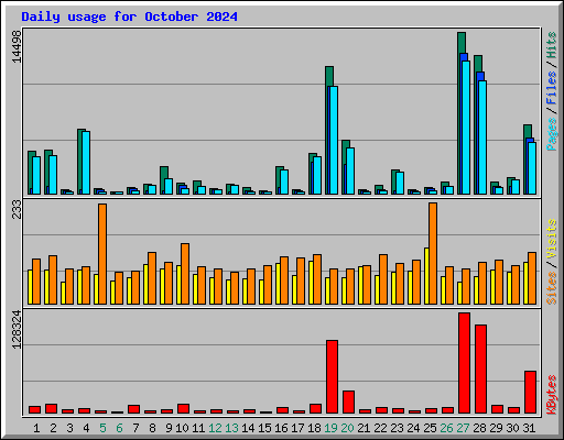 Daily usage for October 2024