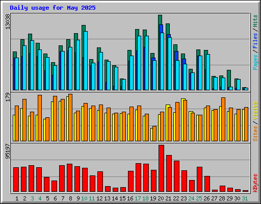Daily usage for May 2025
