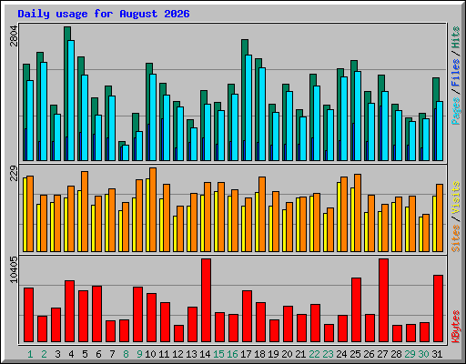 Daily usage for August 2026