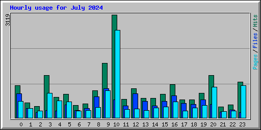 Hourly usage for July 2024